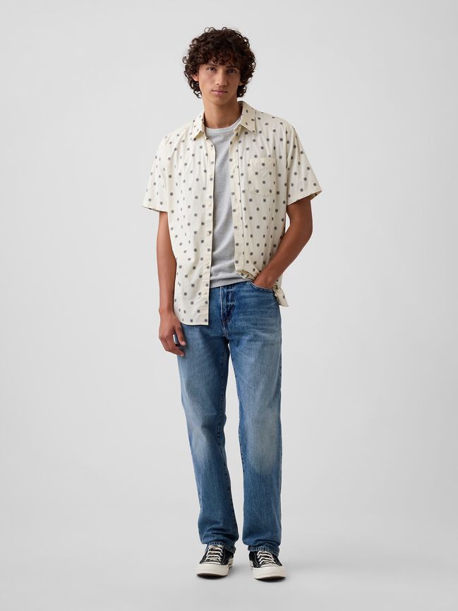 Stretch Poplin Shirt in Standard Fit gap stretch poplin shirt in standard fit