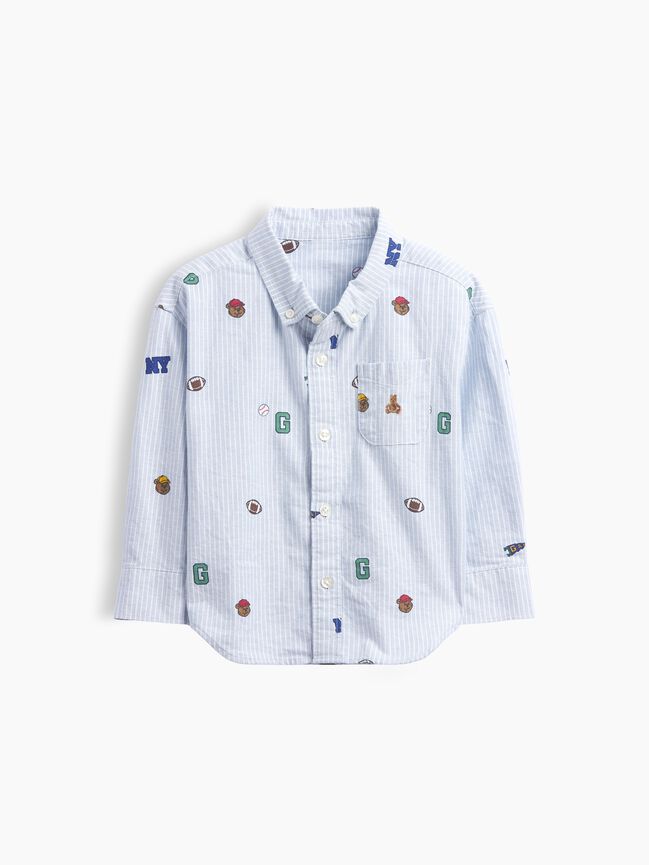 قميص أكسفورد واسع مطبوع للرضّع والأطفال الصغار gap قميص أكسفورد واسع مطبوع للرضّع والأطفال الصغار