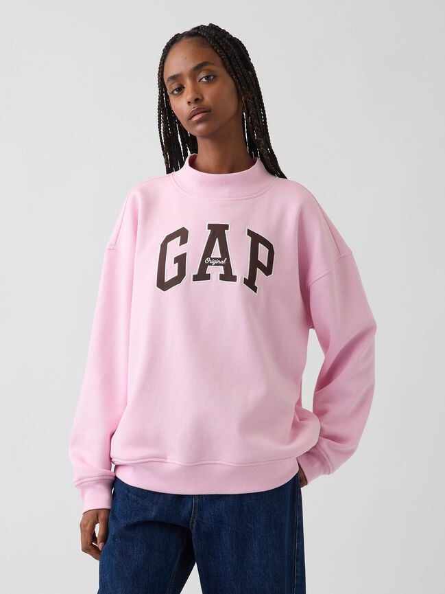 VintageSoft Oversized Mockneck Logo Sweatshirt gap vintagesoft oversized mockneck logo sweatshirt