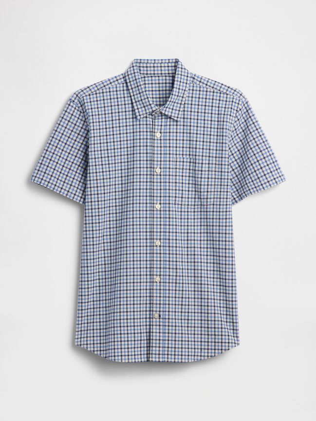 Stretch Poplin Shirt in Standard Fit gap stretch poplin shirt in standard fit