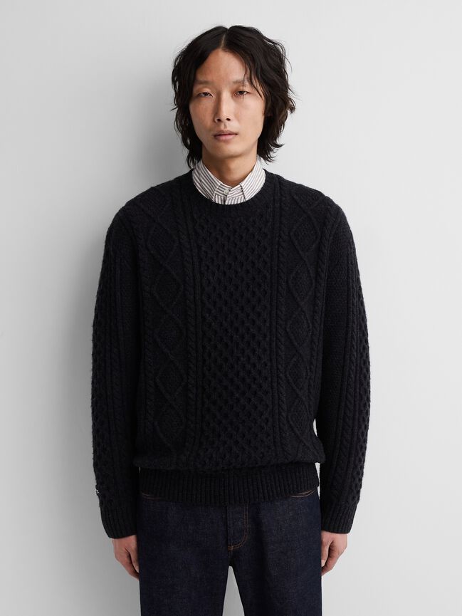 Gap × A.P.C. Wool Cable-Knit Sweater gap a p c wool cable knit sweater